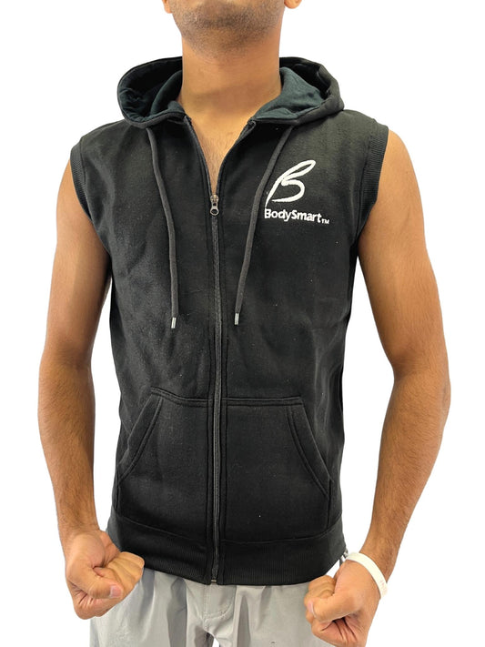 BODYSMART™ Men's Sleeveless Fleece Workout Zip Hoodie