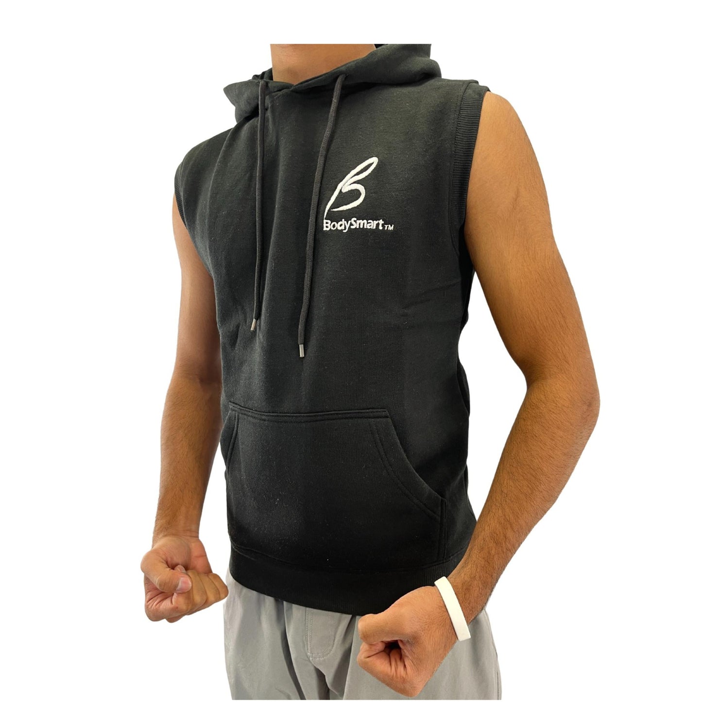 BODYSMART™ Men's Sleeveless Fleece Workout Hoodie